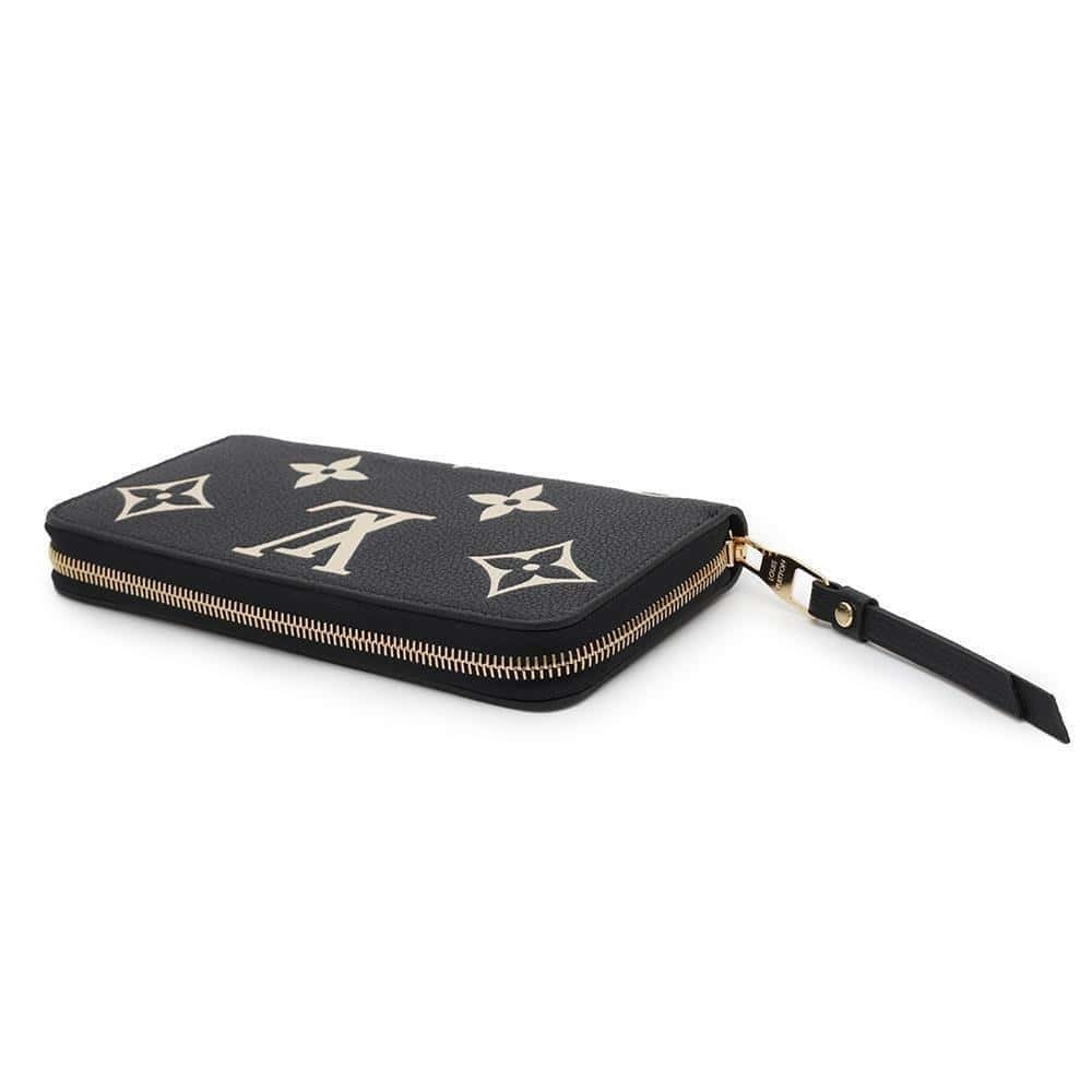 Louis Vuitton Wallet Round Monogram Empreinte Black Zippy Zipper Long Black